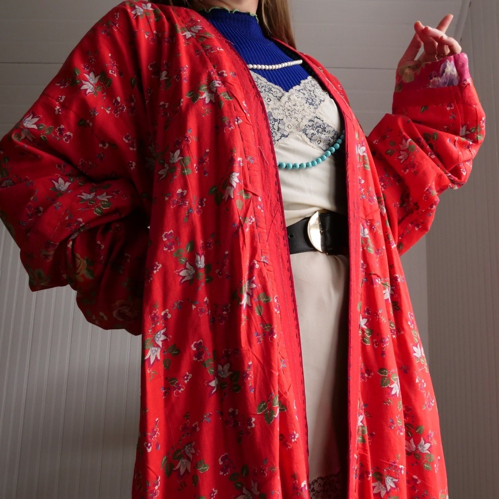 AMAZING antique Uzbekistan ikat dyed silk and calico cotton reversible jacket - Picture 2 of 14